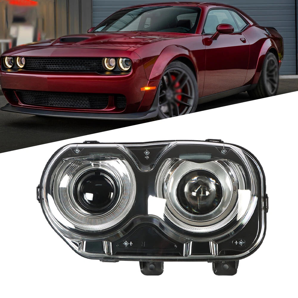 Driver Side Headlight for Dodge Challenger (2015–2018) Halogen LED