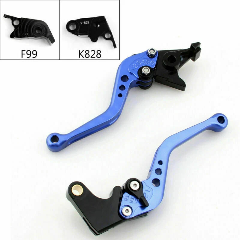 Short Brake Clutch Levers for Kawasaki ZX10R/RR/KRT (2016–2017) Blue T9