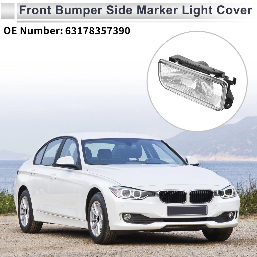 Right Front Bumper Side Marker Light Cover Replacement for BMW 3 Series (2006–2012)