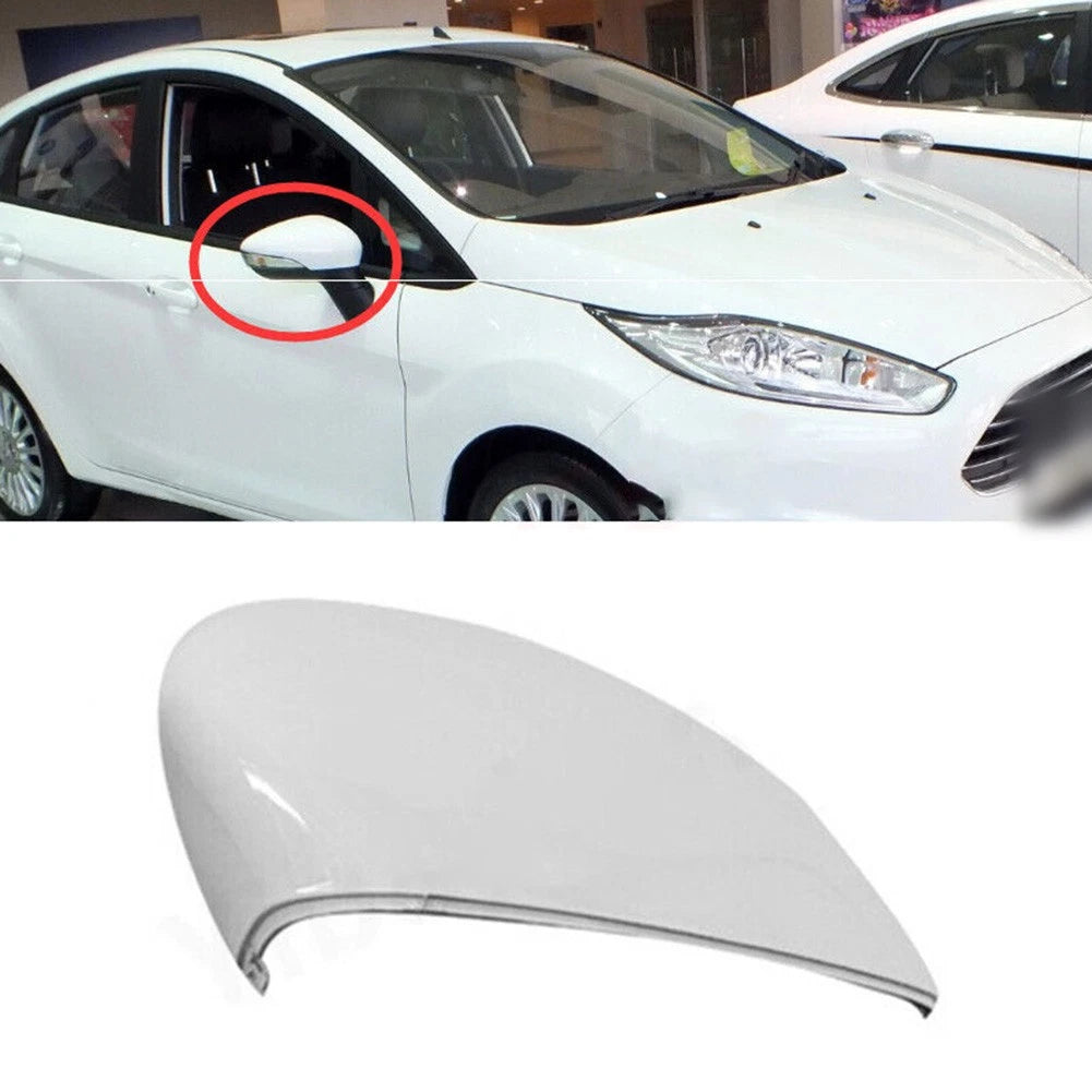 White Wing Mirror Cap for Ford Fiesta MK7 (2008–2017) Right Side