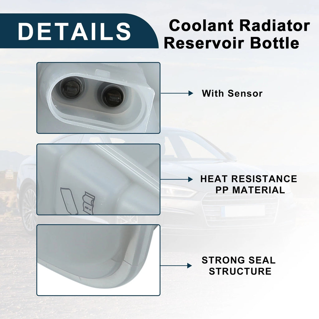 Coolant Expansion Overflow Tank with Sensor No. 8K0121405E for Audi S5 (2007–2012)