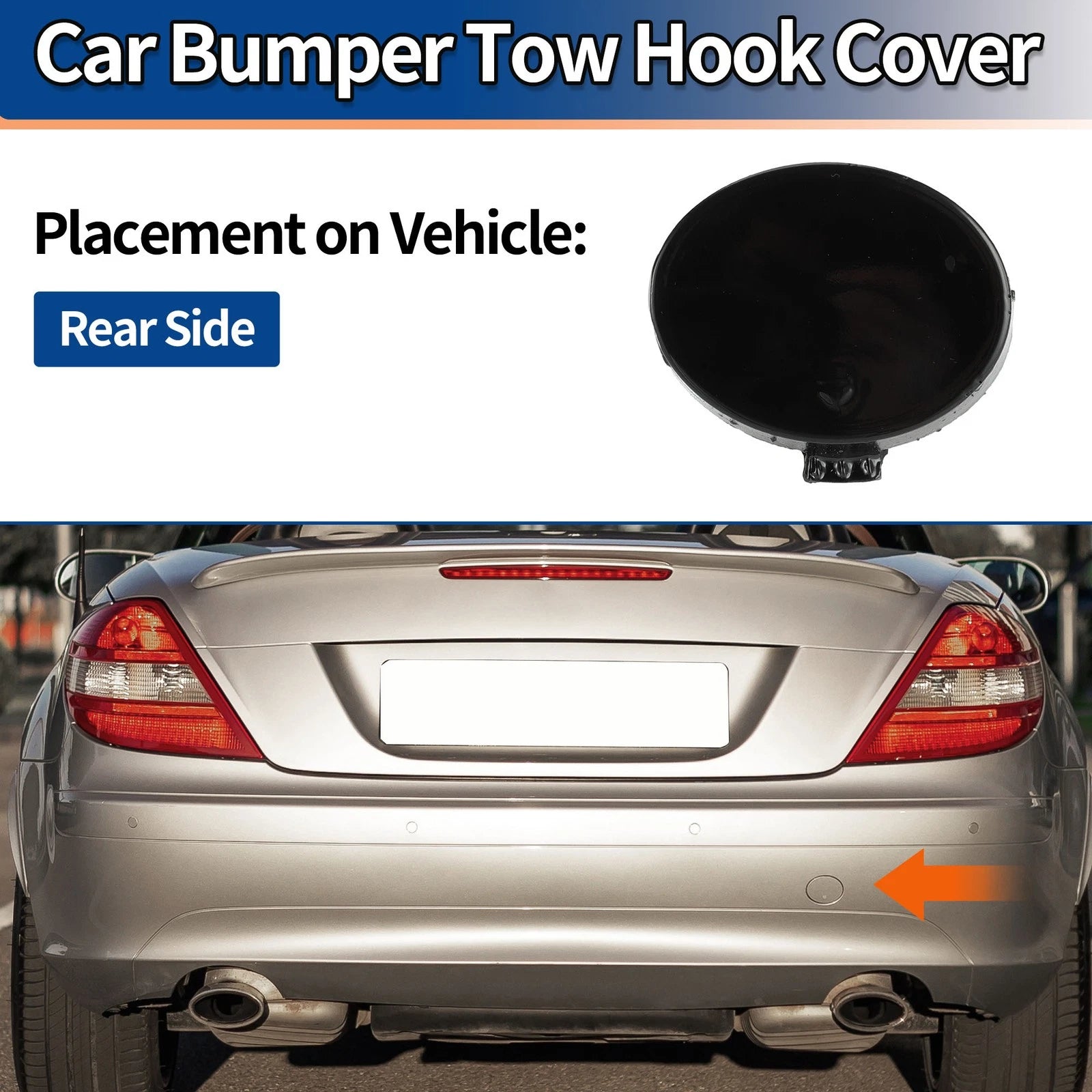 Rear Tow Hook Cover Replacement for Mercedes-Benz A-Class (2013–2018)