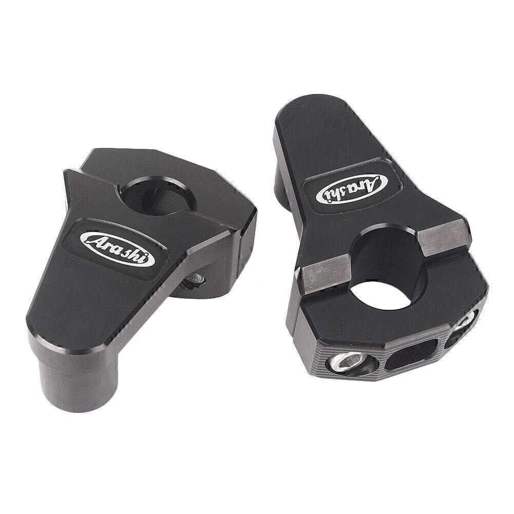 Pair 7/8" 22mm Motorcycle HandleBar Handle Fat Bar Mount Clamp Riser Black