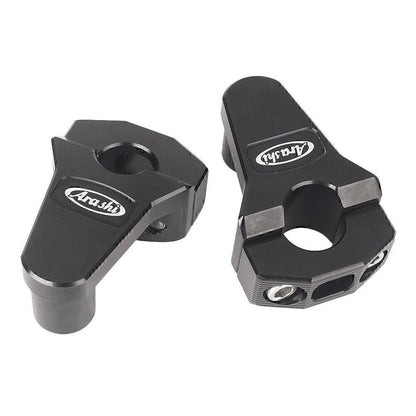 Pair 7/8" 22mm Motorcycle HandleBar Handle Fat Bar Mount Clamp Riser Black