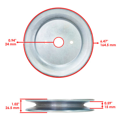Deck Spindles with 6.47 in Pulleys for Hustler Raptor SD (2013–2016)