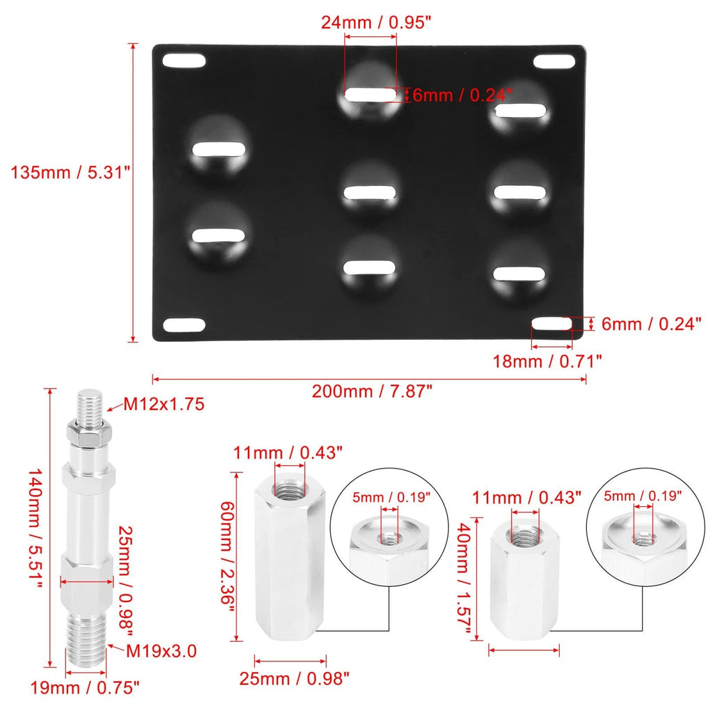 Front License Plate Bracket Tow Hook Mount Set for Audi A4 (2005–2022)
