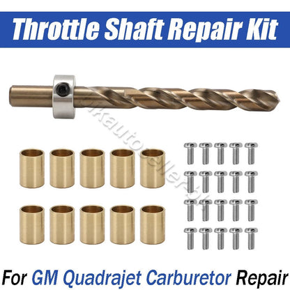 Throttle Shaft Repair Kit for GM Quadrajet Carburetor (Drill Bit, Bushing)