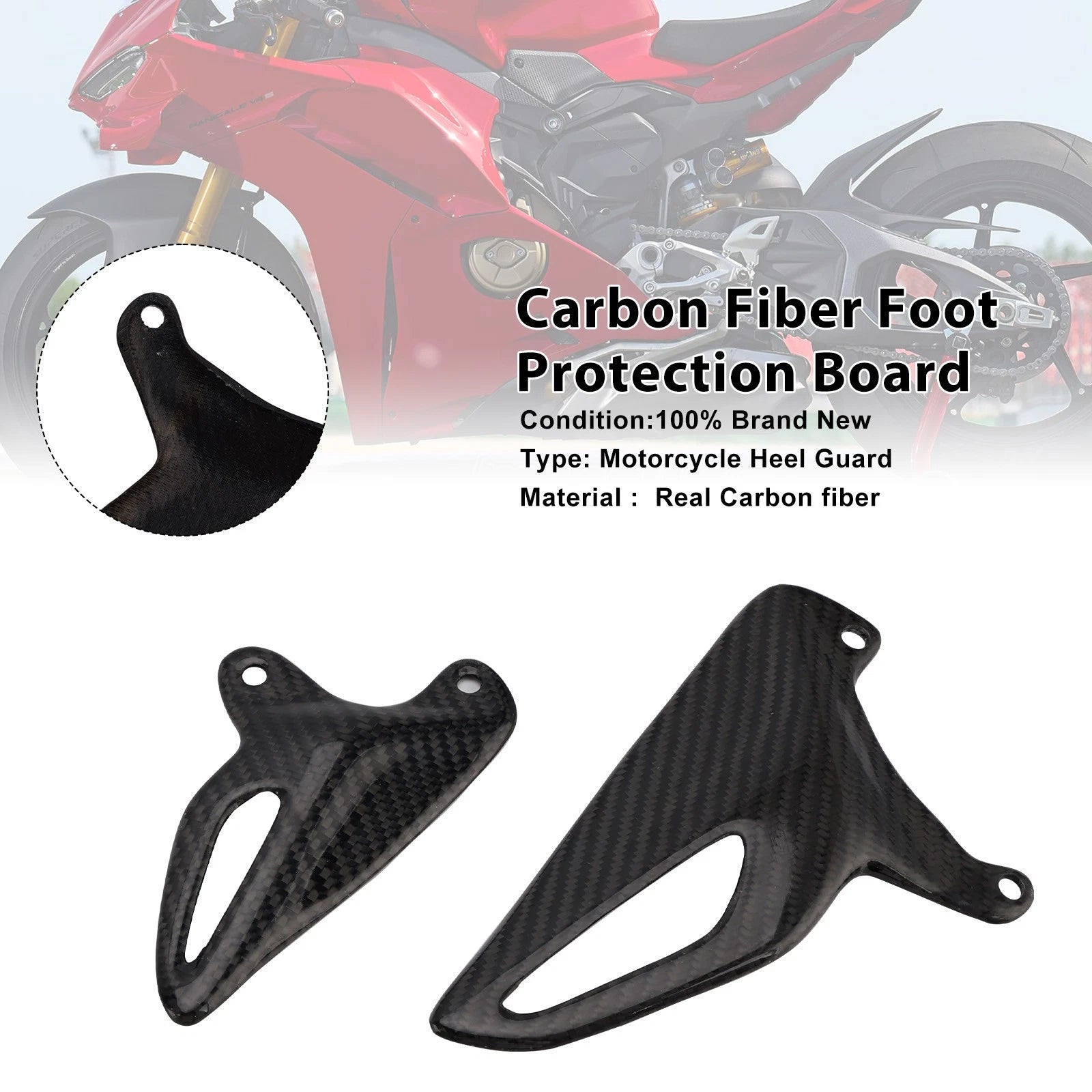 Real Carbon Fiber Foot Board for Ducati Panigale V4 V4S V4R V2 (2018–2025)