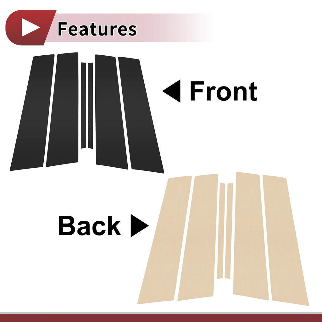 6 Pcs Door Pillar Window Trim Replacement for Mercedes-Benz GLA (2015–2019)