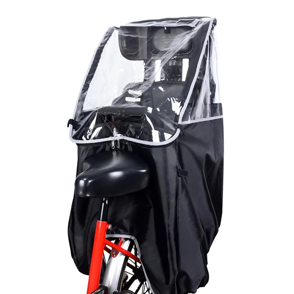 Rain Cover for Bicycle Child Seats with Reflective Strips
