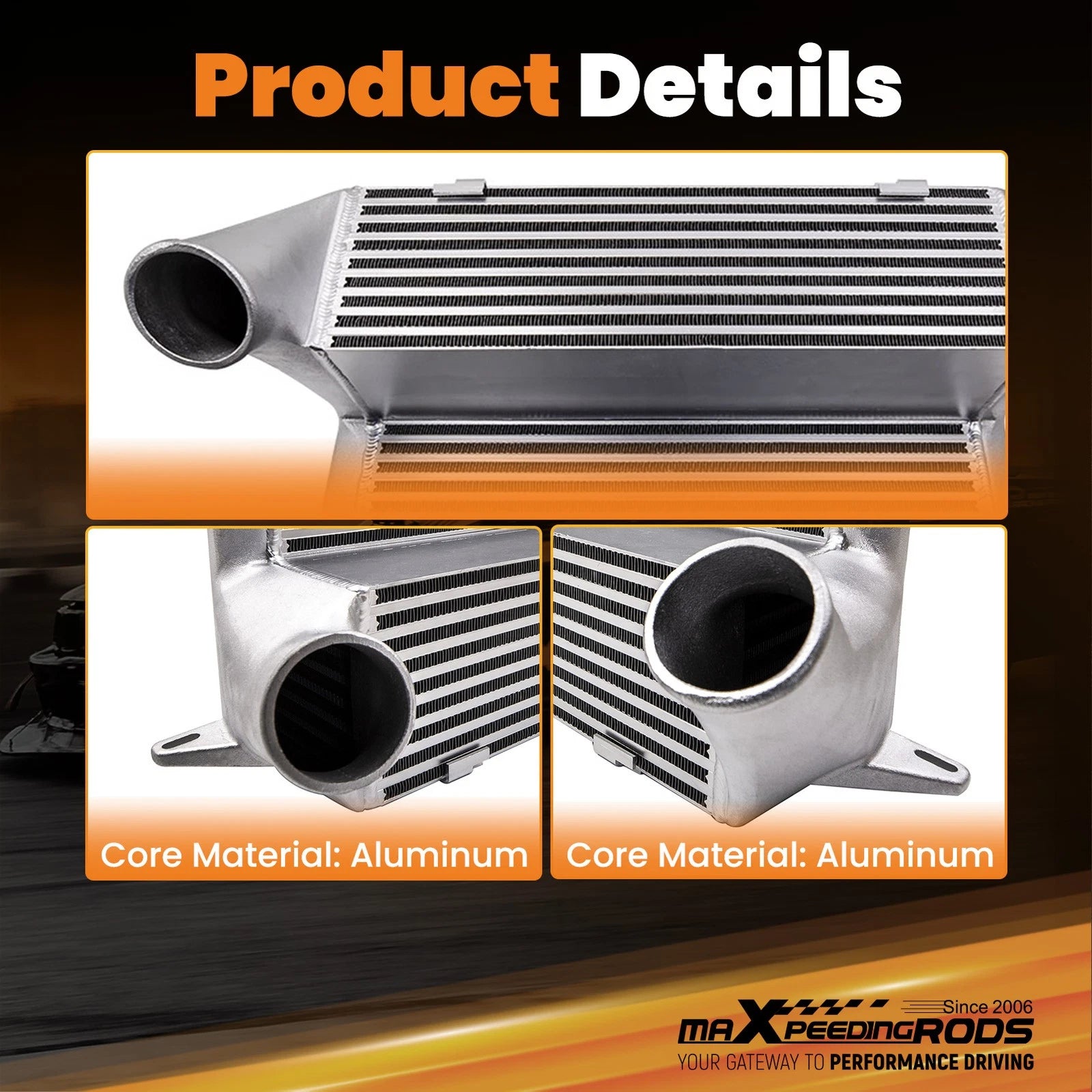 7.5" Aluminum Intercooler for BMW 135i/335i/335xi E82 E90 E91 E92/E93 (2008–2011)