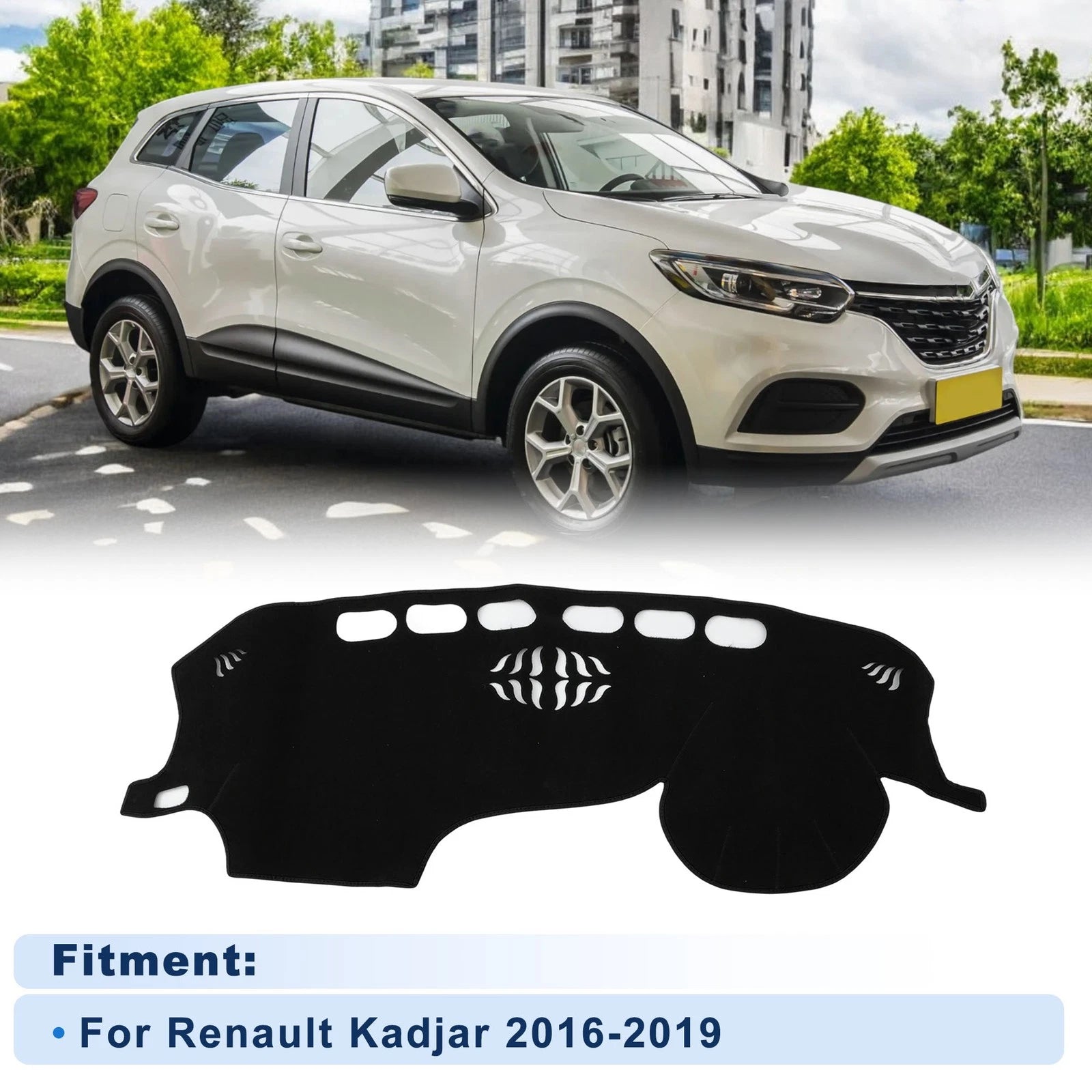 Dash Cover for Renault Kadjar (2016–2019) Polyester Black