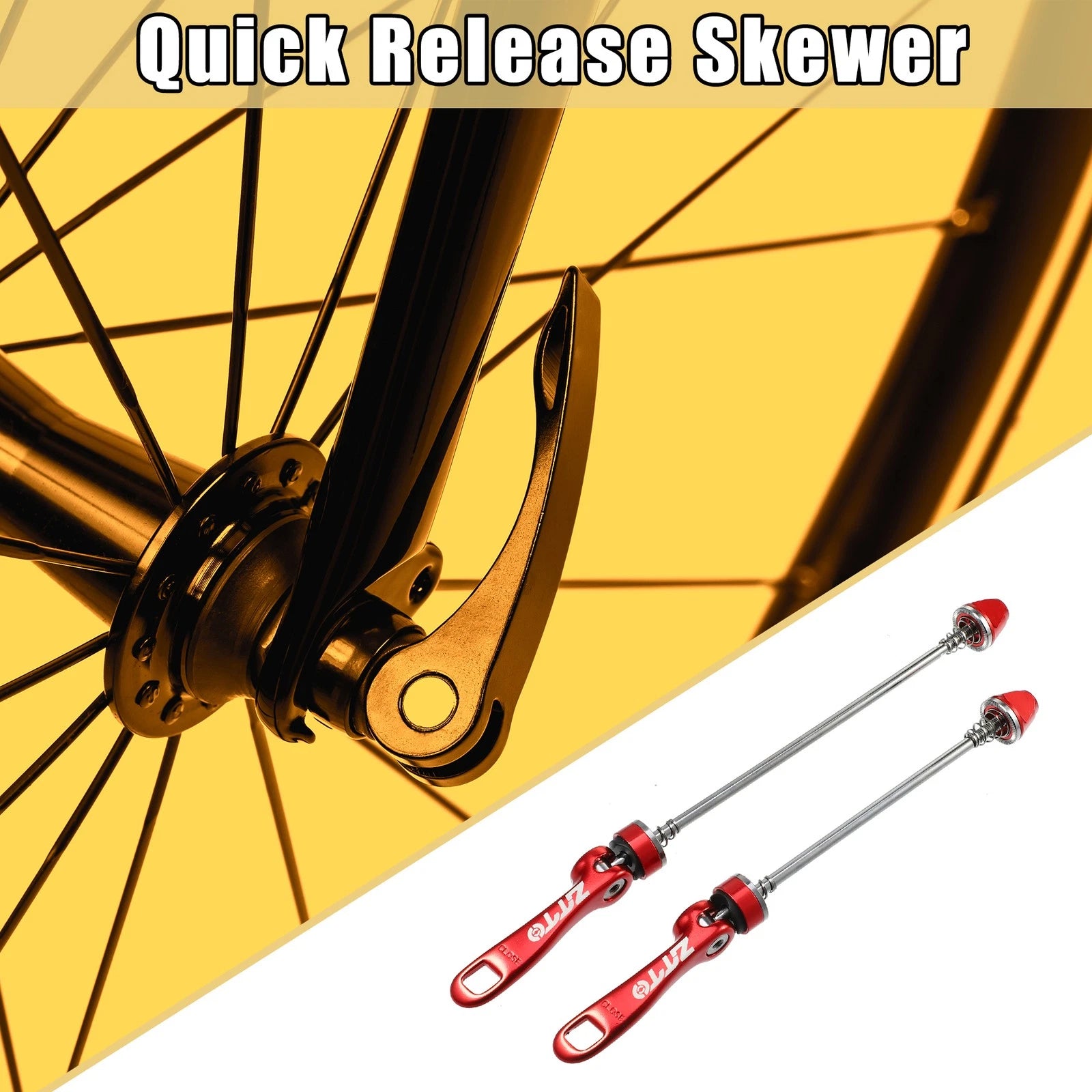 Bicycle Quick Release Axle Set Front Rear Lever 150mm 190mm Red for Universal