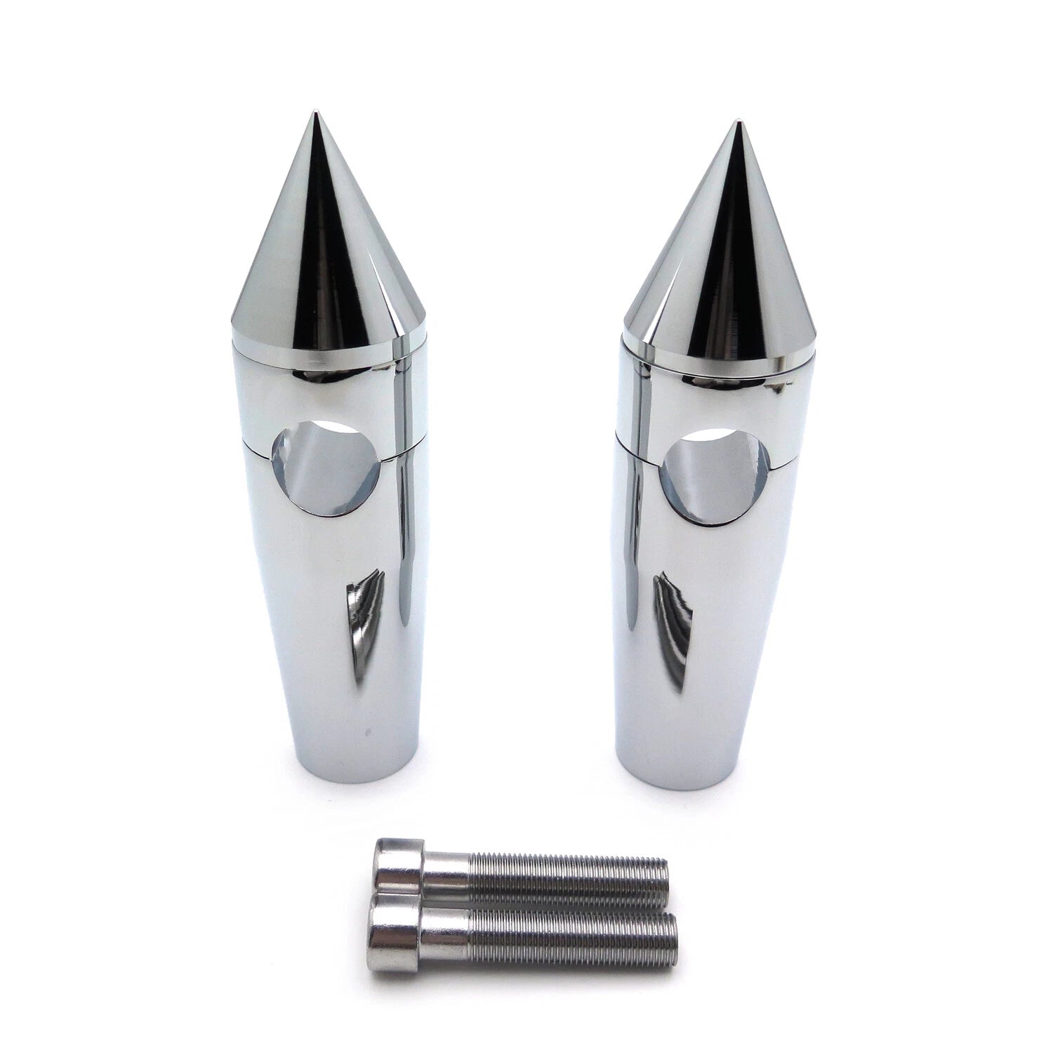 Chrome 1" Spike Billet Handlebar Riser for Harley