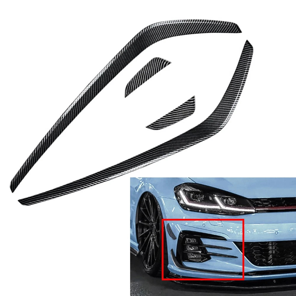 Front Bumper Side Air Vent Trim for VW Golf 7.5 (2017–2019) Carbon Fiber Black