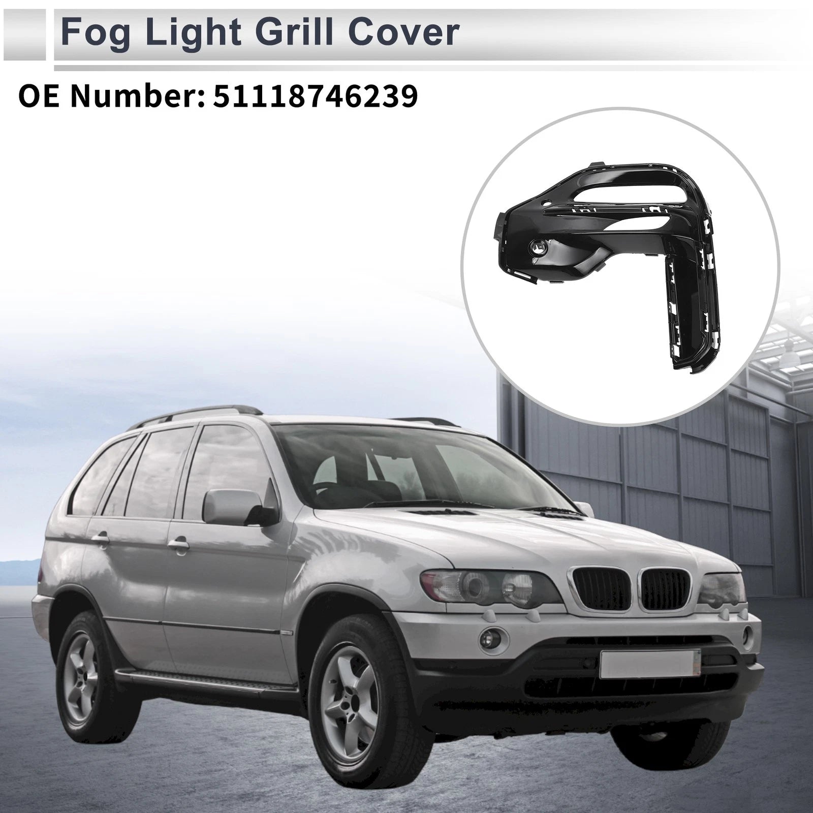Front Left Fog Light Grill Replacement for BMW X5 (2019–2022)