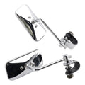 Chrome Rectangular Clamp On Mirrors for Yamaha XS650 SR400 SR500 W650 (1970–2023)