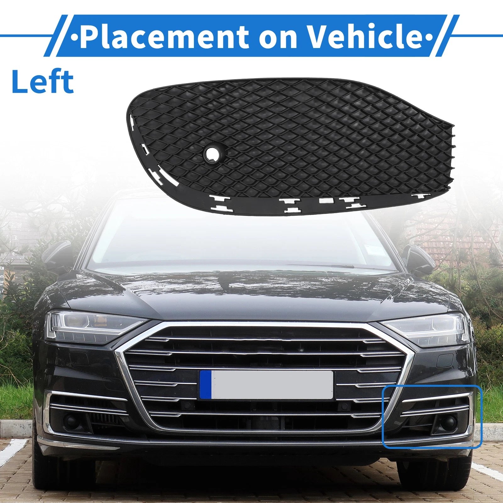 Front Left Fog Light Grill Replacement for Mercedes-Benz W213 (2016–2020)