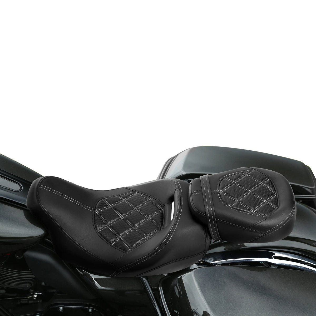 2X Driver & Passenger Seats for Harley Touring Street Glide (2009–2023) Black