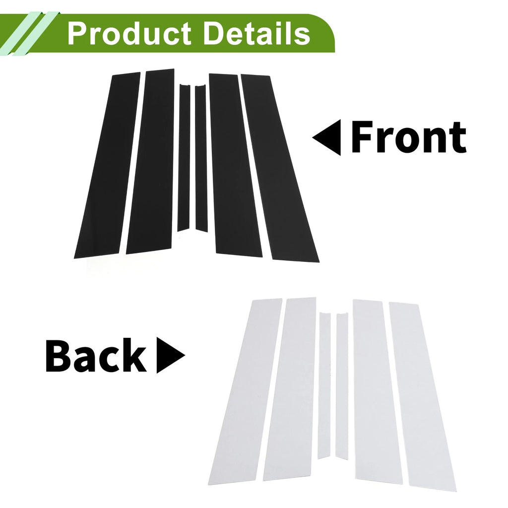 6 Pcs Pillar Window Trim Replacement for Chevy Equinox (2018–2023) Black