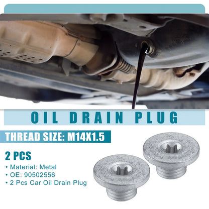 2pc Oil Drain Plug Replacement for Chevrolet Astra (2000–2008) Metal