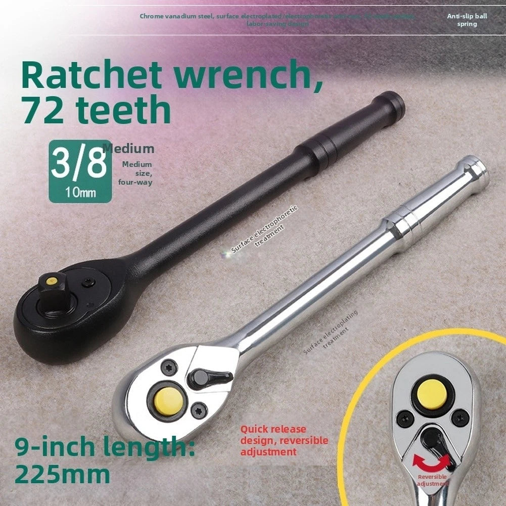 Ratchet Wrench 3/8" Drive 72 Tooth Chrome Vanadium Steel 225mm