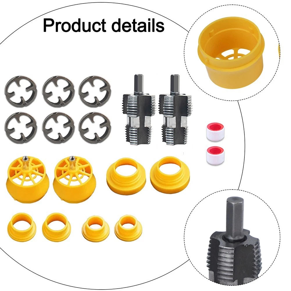 2 Sets Electric Hole Opener & Water Pipe Die for PVC Pipe Threading