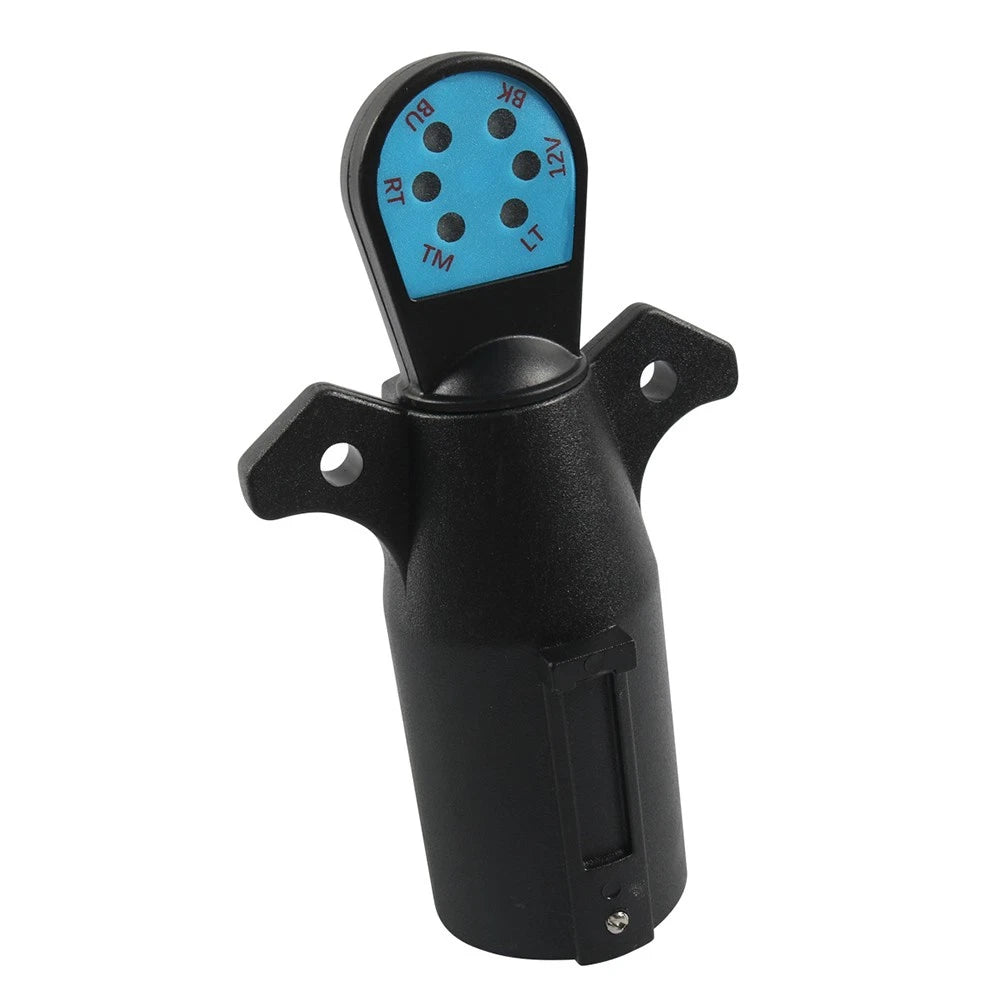 7-Way RV Boat Blade Trailer Light Circuit Tester Connector Adapter Plug