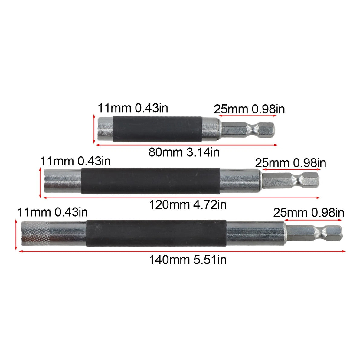 6X Magnetic Screwdriver Bit Holder Set - Adjustable Length Tool Accessories