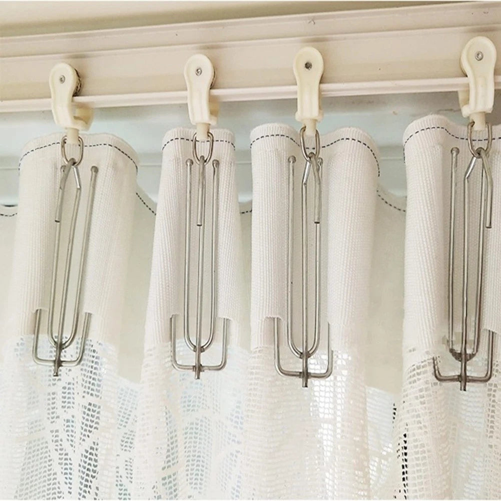 6 Meter Curtain Fabric with 15 Metal Hooks for Replacement Use