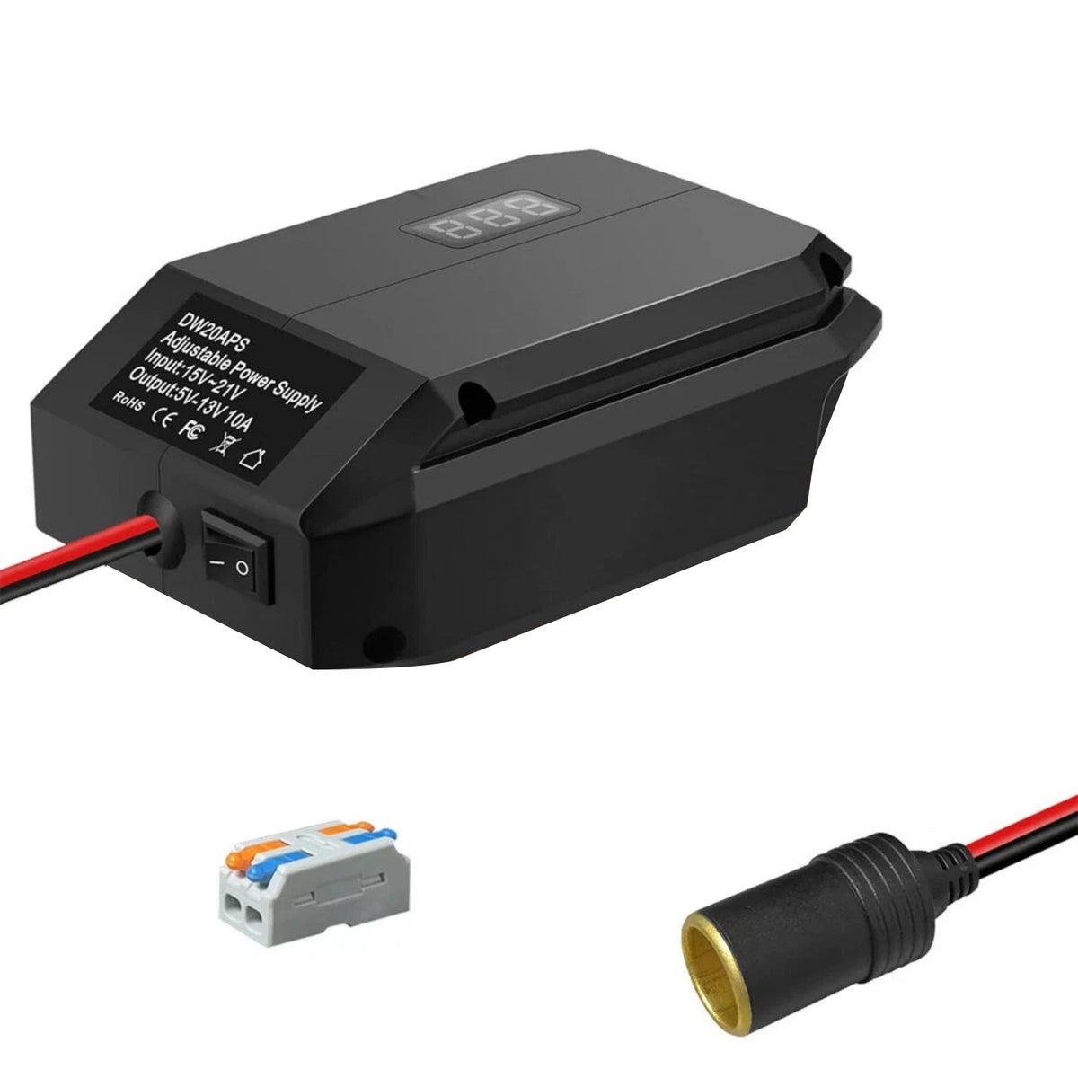 Power Wheel Adapter for Dewalt DCB Series Battery (18V, 20V to 12V Output)