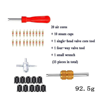 33 Piece Valve Core Tool Set for Tire Valve Stem Repair