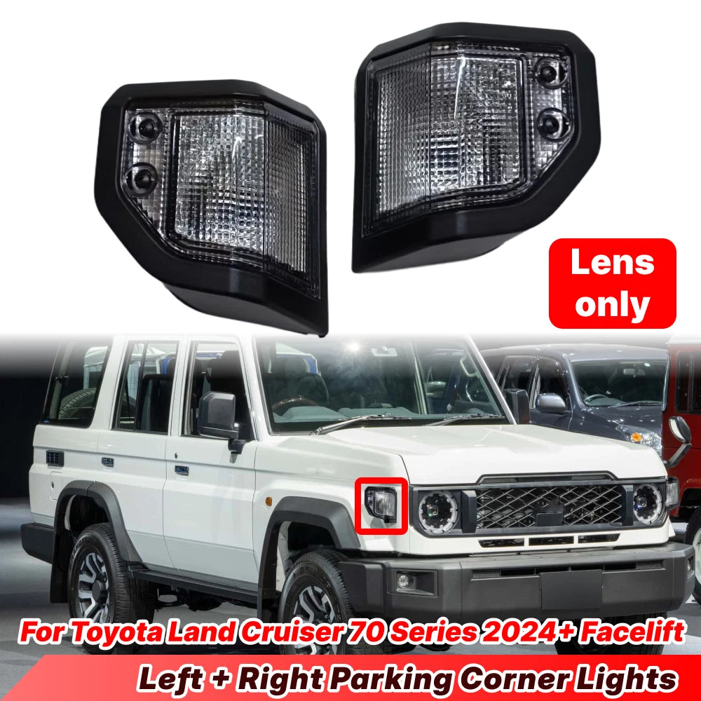 2X Clear Front Corner Signal Light Lens for Toyota Land Cruiser 70 Series (2024–2024)