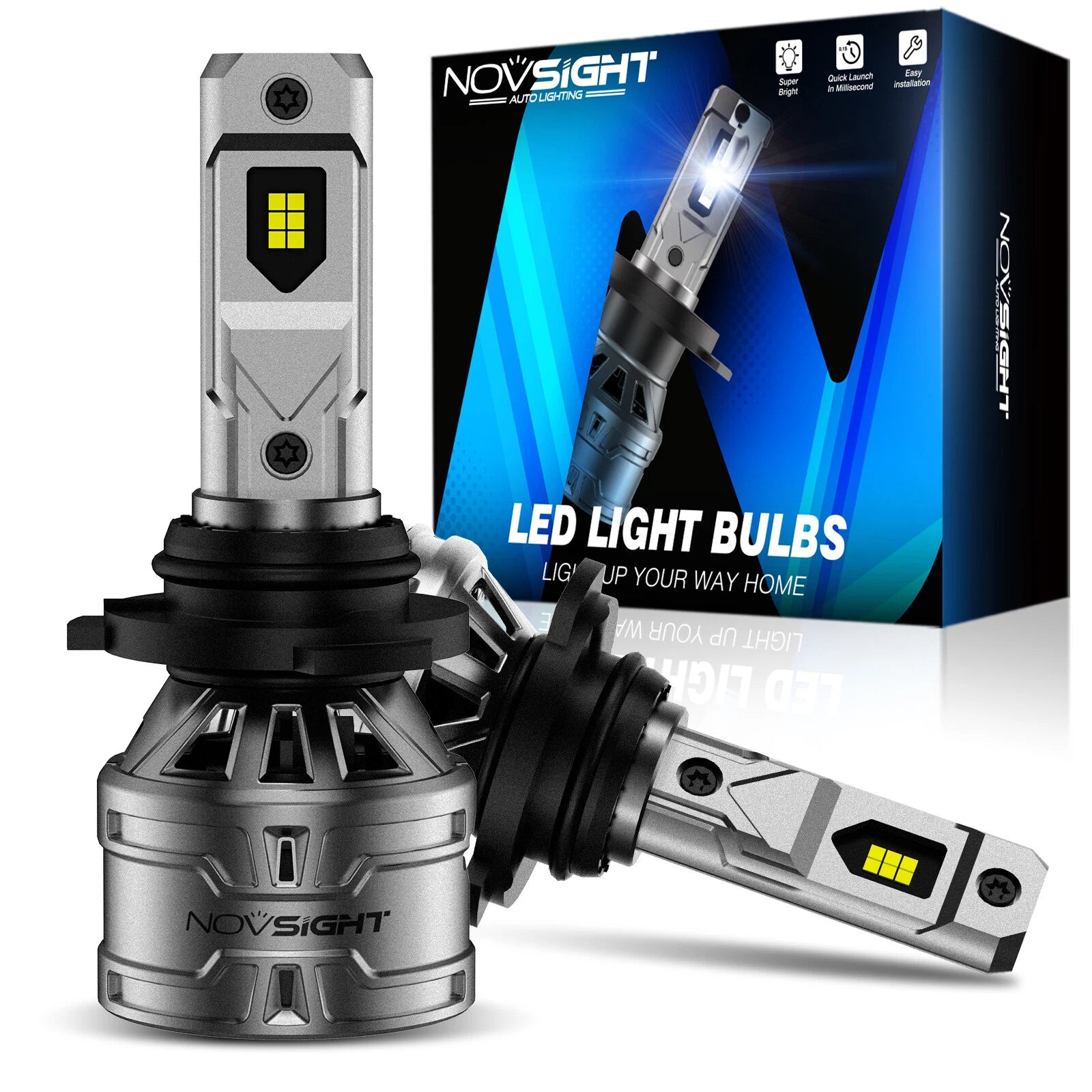 2X 9005 LED Headlight Bulbs for NOVSIGHT (26000LM)