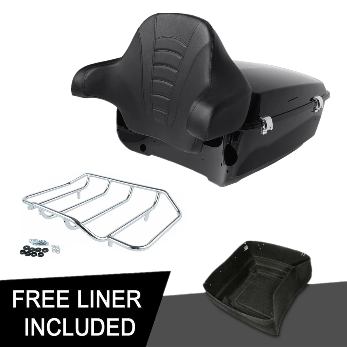 Trunk Backrest Pad Rack for Harley Touring Electra Road Glide (2014–Present)