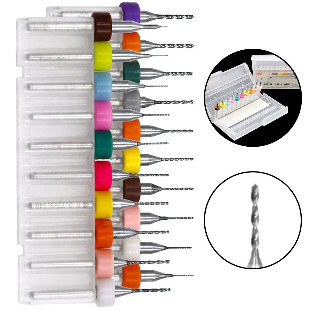 Set of 20 PCB Drill Bits 3.175mm for Engraving (Colorful)