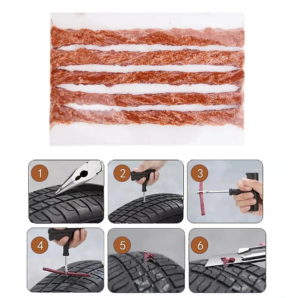 Tire Repair Kit Tubeless Rubber Strips for Quick Fixes