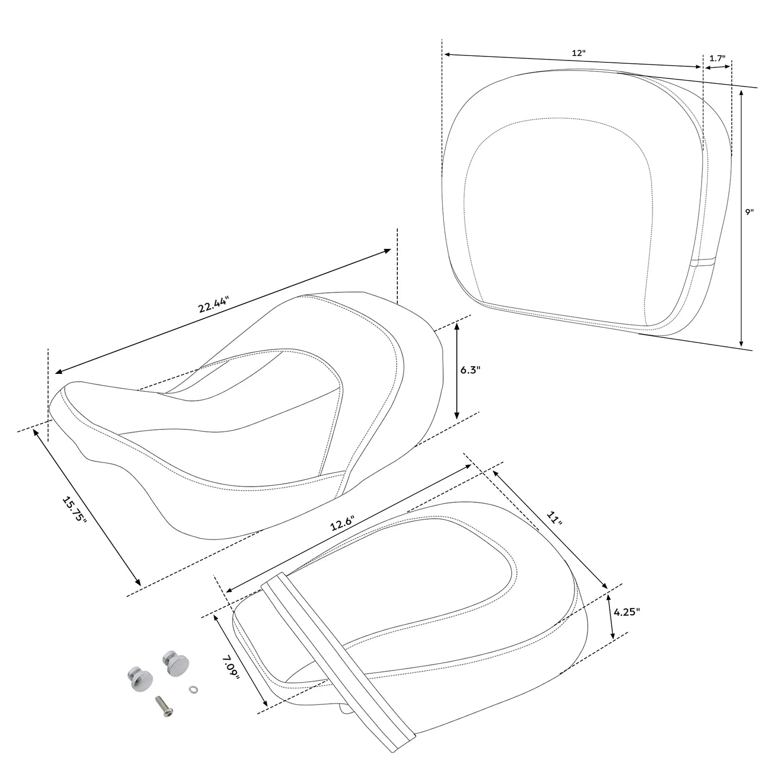 Sissy Bar Backrest for Harley Street Glide (2009–2023)