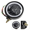 9-Bulb Fog Lamp Headlight 5.75" Black for Racer Bobber Chopper