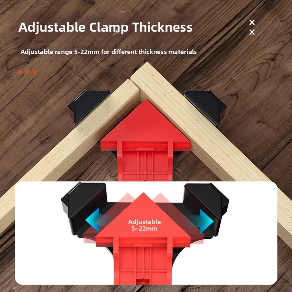 4 Piece Adjustable Right Angle Clamp Set 5-22mm for Wood Frame Projects