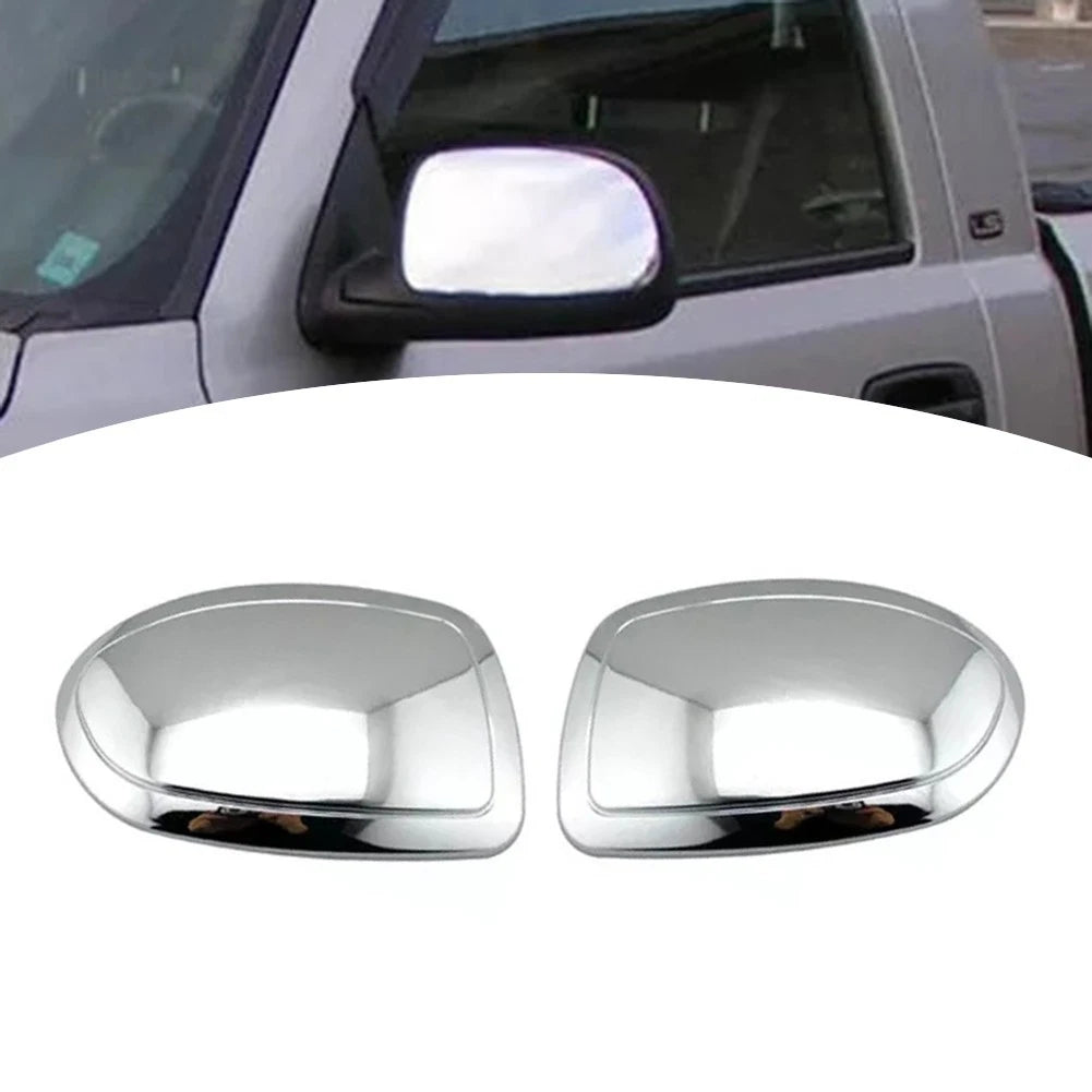 Chrome Overlay Mirror Covers for Chevy GMC Trucks (Weather Resistant)