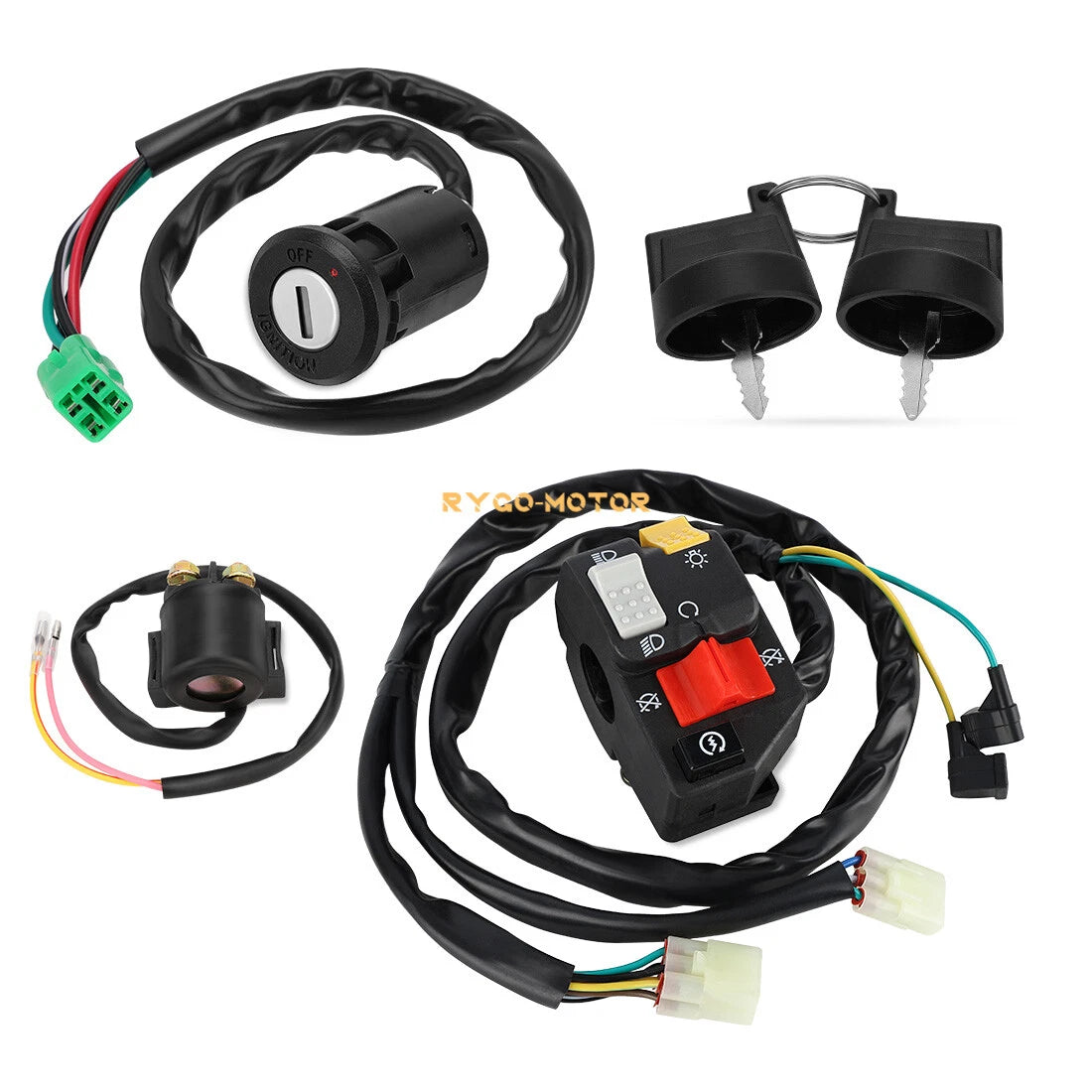 Handlebar Key Starter Relay Switch Kit for Honda TRX400EX Sportrax (2005–2007)