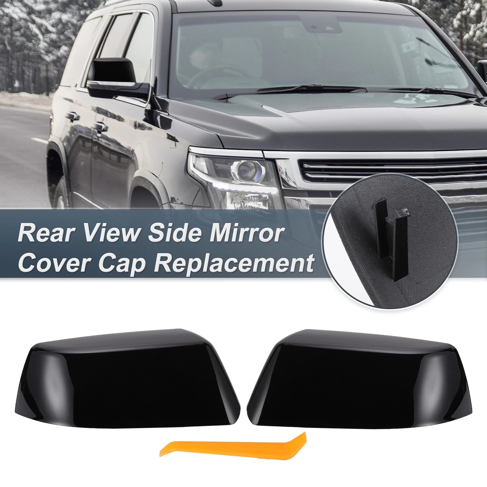 Rearview Mirror Cover Cap Gloss Black Replacement for Chevrolet Camaro (2010–2015)
