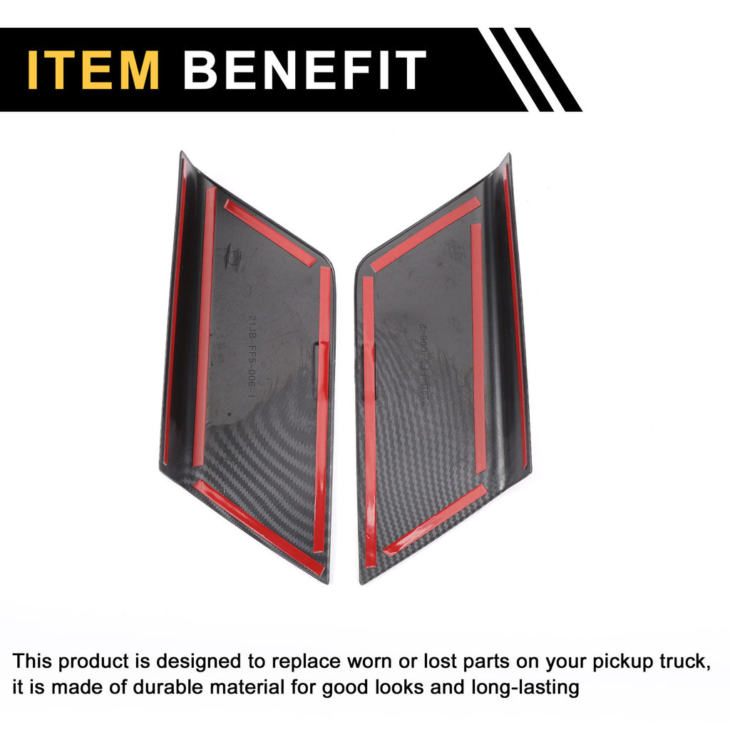Door Panel Handle Covers Carbon Fiber Pattern Pair for Ford F-150 (2021–2024)