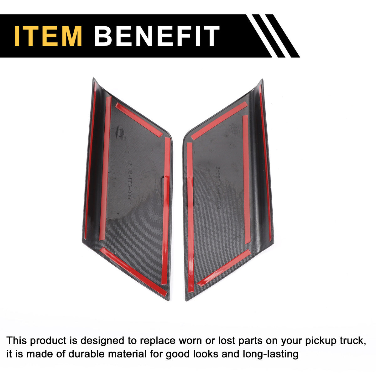 Door Panel Handle Covers Carbon Fiber Pattern Pair for Ford F-150 (2021–2024)
