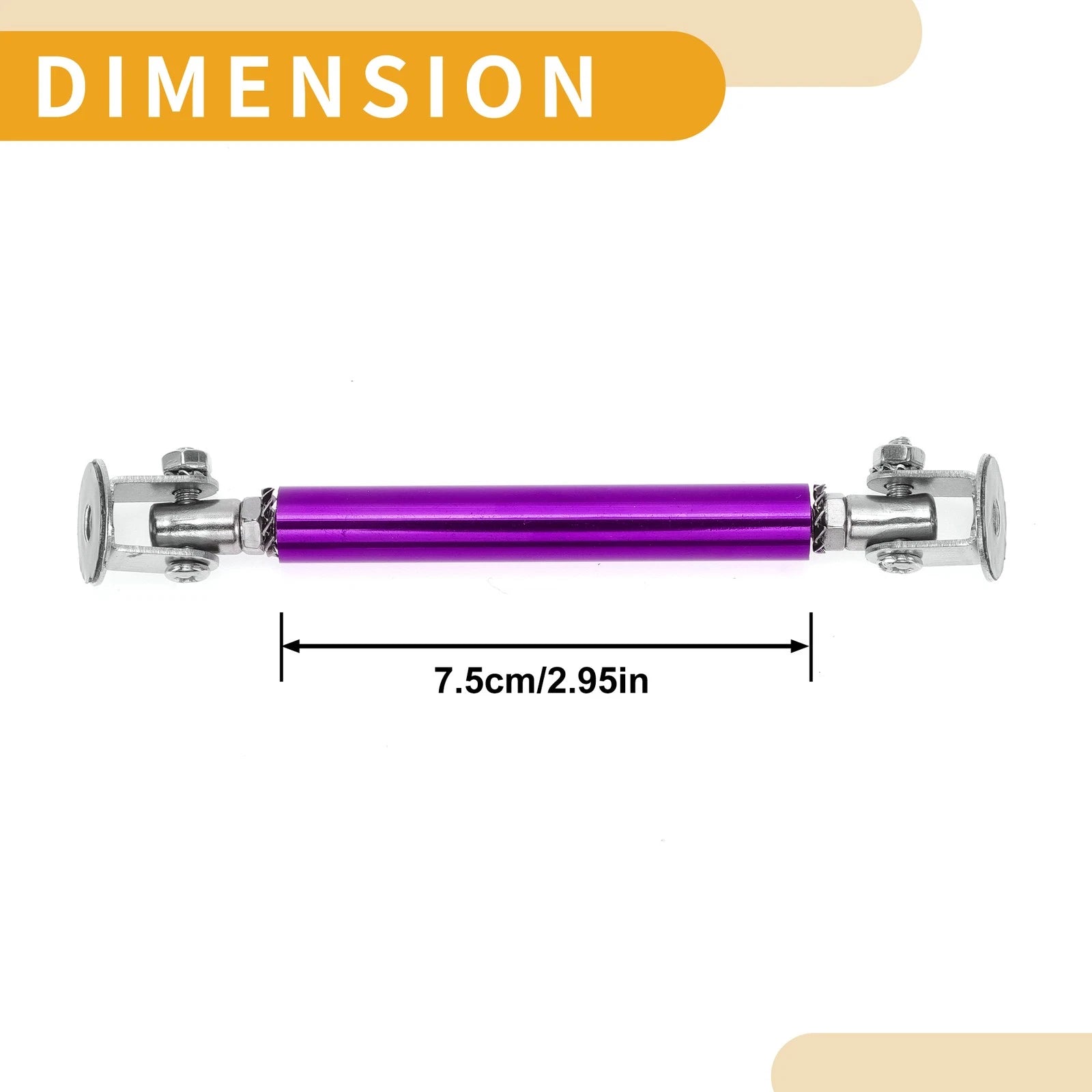2X Adjustable Front Bumper Lip Splitter Strut for Universal Vehicles (No Drilling)