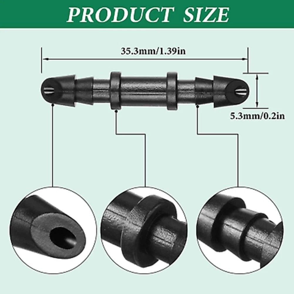 100 Pieces 1/4 Inch Barbed Connectors for Drip Irrigation
