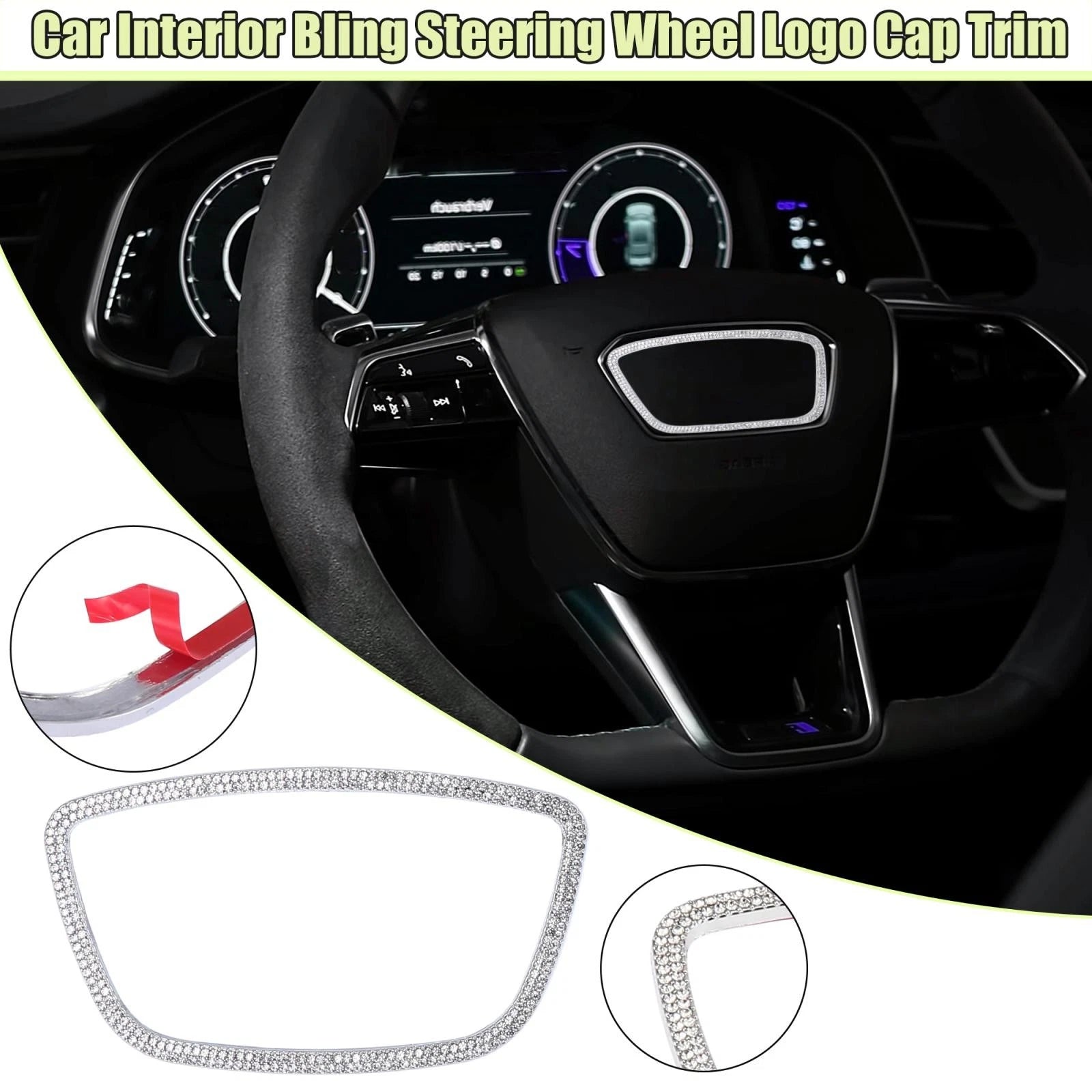 Steering Wheel Trim Cover Replacement Square Sticker for Audi Q7 (2016–2024)