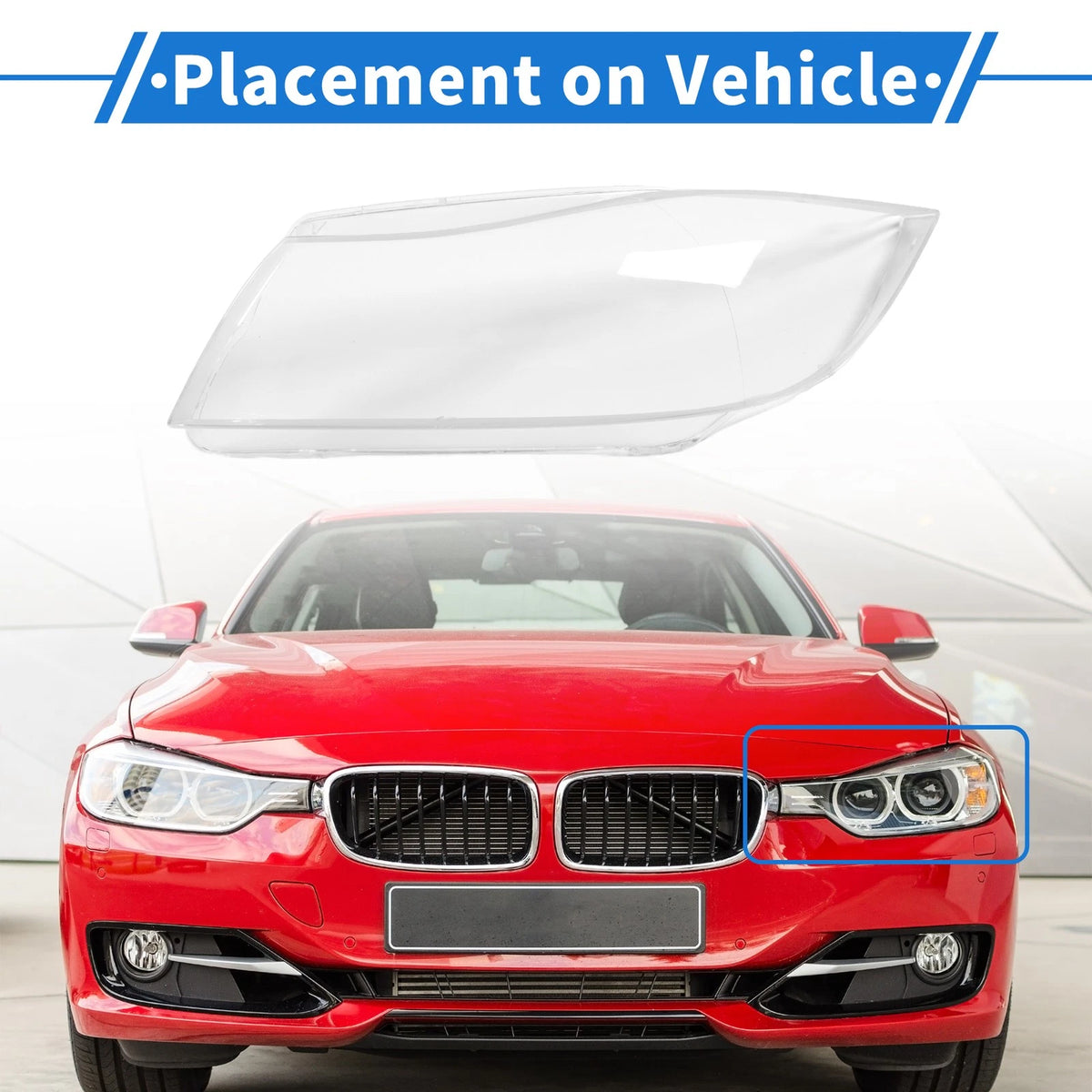 Front Left Headlight Lens Cover for BMW 3 Series E90 (2005–2012)