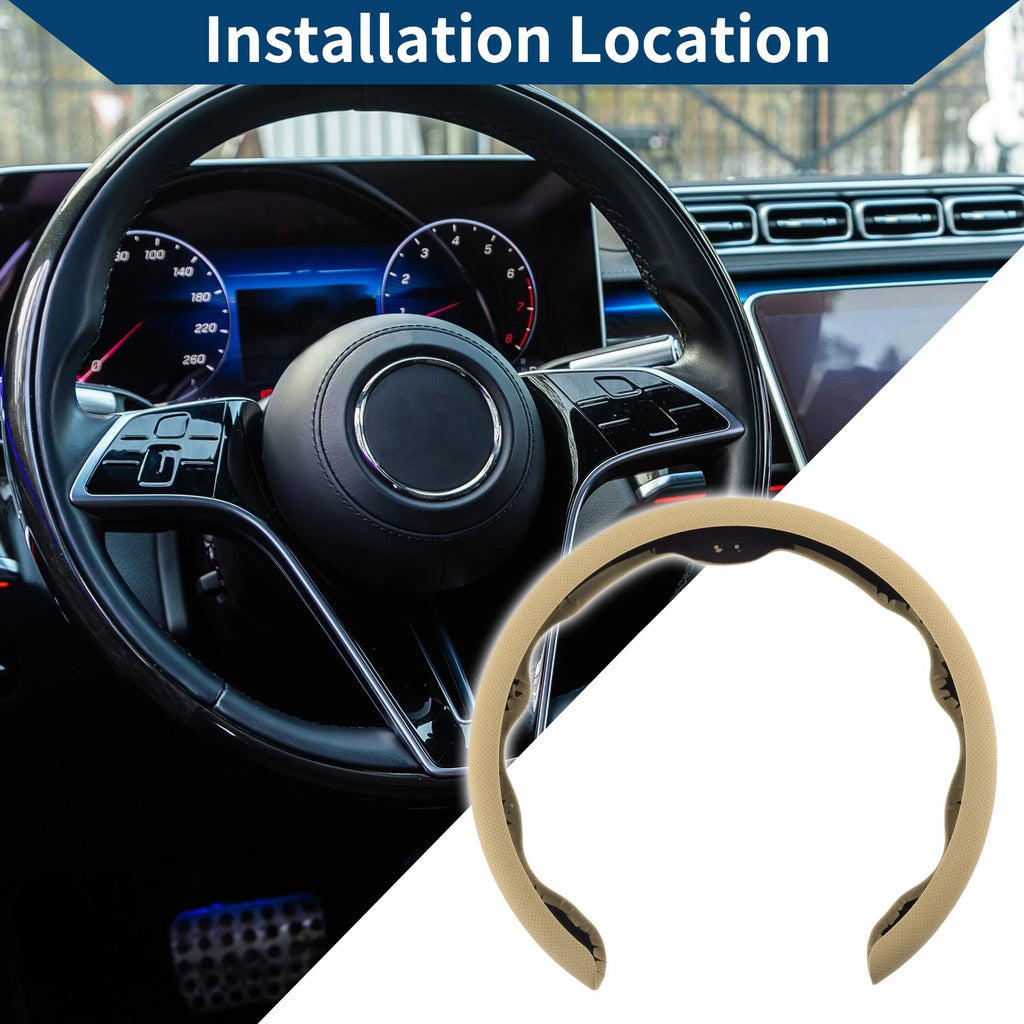 PU Artificial Leather Steering Wheel Cover for Universal Vehicles (14.96")